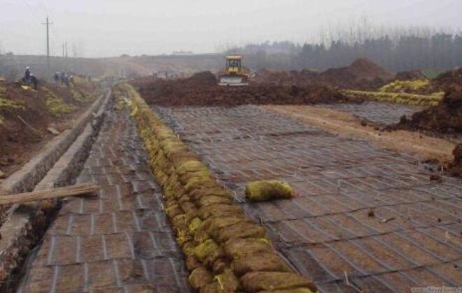 单项土工格栅施工工艺图片